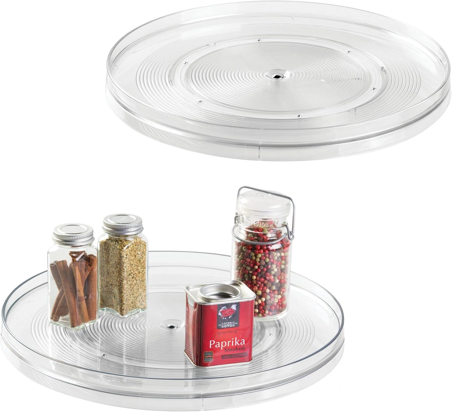 iDesign 54730M2 Linus Turntable Kitchen, Pantry or Countertop Organization, 14 Inch, Clear, 2 Count