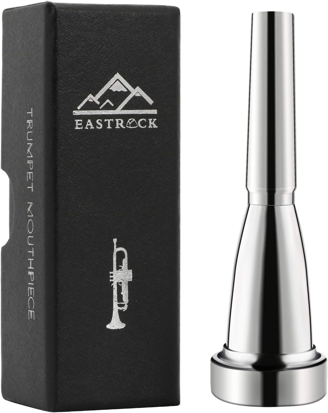 EASTROCK Trumpet Mouthpiece 5C Silver Plated Bullet Shape Vaccum Package