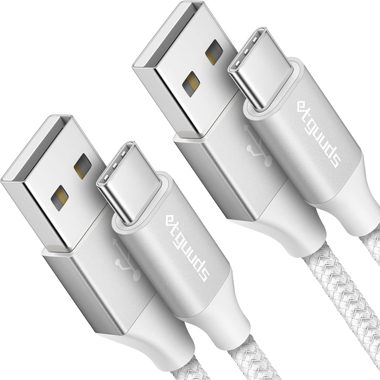 etguuds White USB C Cable 10ft Fast Charging, 2-Pack USB A to USB C Type Charger Cord for Samsung Galaxy S23 S22 S21 S20 S10 S10E, A10e A11 A13 A03s A53, Z Fold 4 3/Flip 4 3 5G, Note 20 10 9, Moto G