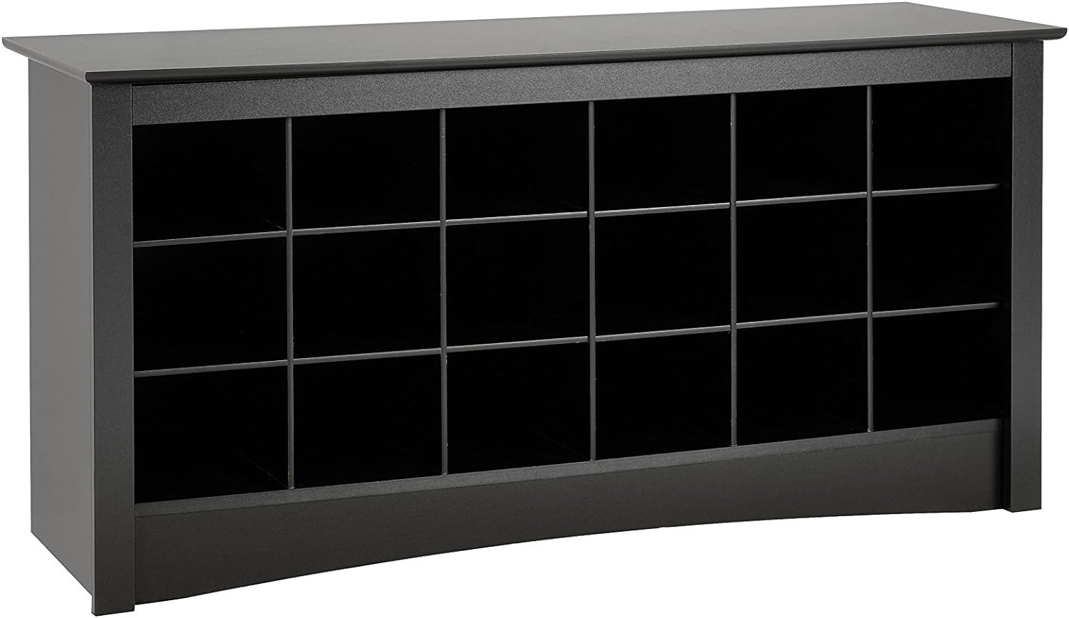 Prepac Shoe Storage Cubbie Bench, 16D x 48W x 24H, Black