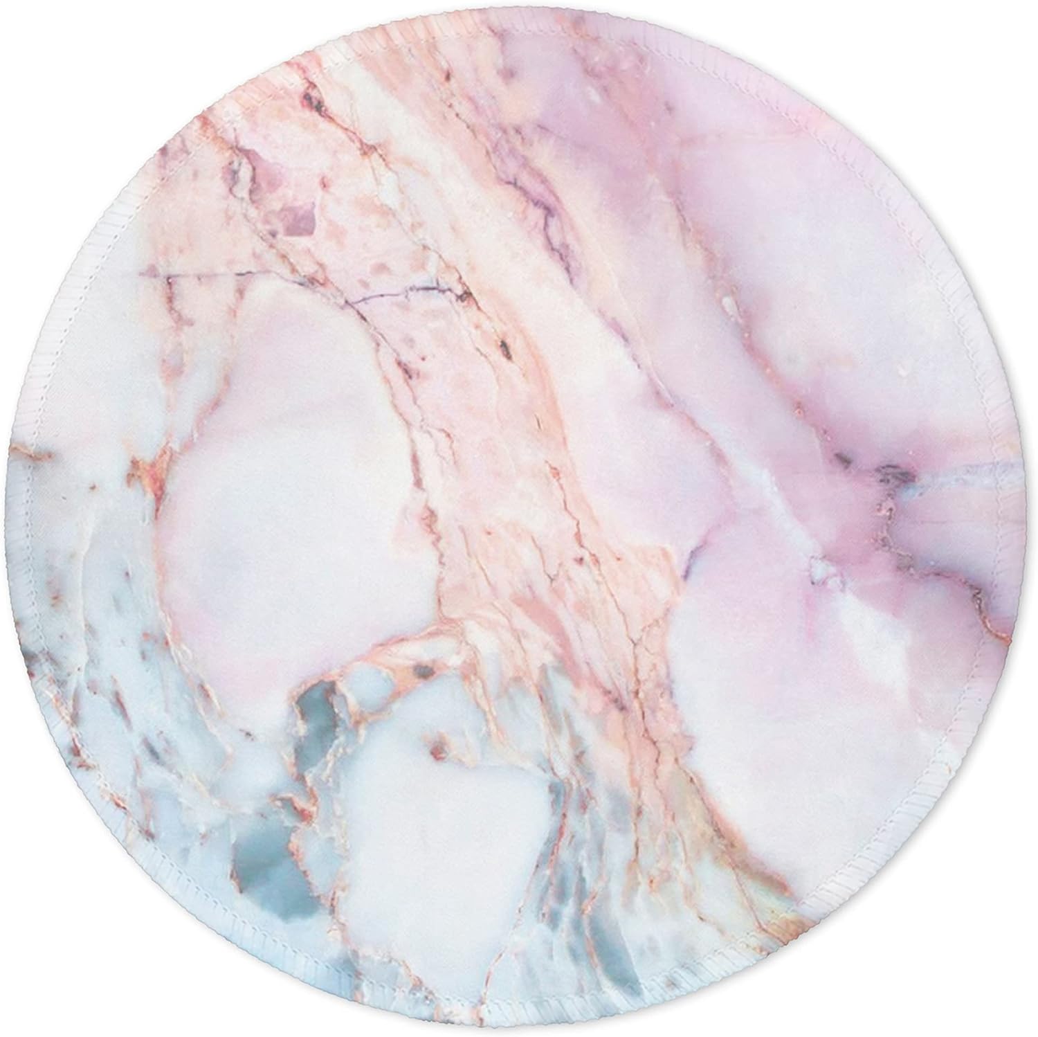ITNRSIIET Marble Round Mouse Pad, Pink Marble Customized Premium-Textured Mouse Mat,Washable Mousepads with Lycra Cloth, Non-Slip Rubber Base Small Mousepad, 7.87×7.87×0.12 inches (Pink Marble)