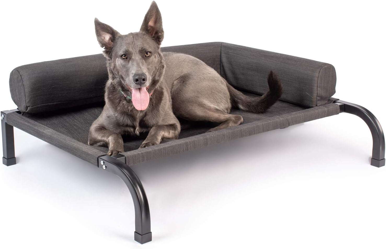 PetFusion Ultimate Elevated Outdoor Dog Bed | Large or Extra Large | Durable Steel Frame | 370 GSM Breathable, Water Resistant Polyester | Incl Protective Cover | 12 Month Warranty Dark Grey