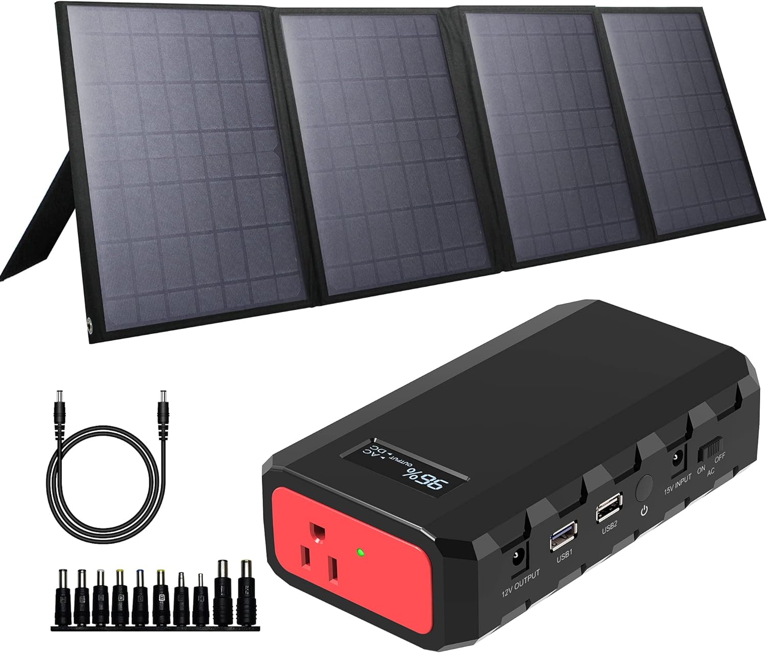 SinKeu 88.8Wh|65Watts Portable Laptop Charger with Solar Panel, A Super Travel Portable Battery Pack & Power Bank for HP, Notebooks, MacBook, Laptops