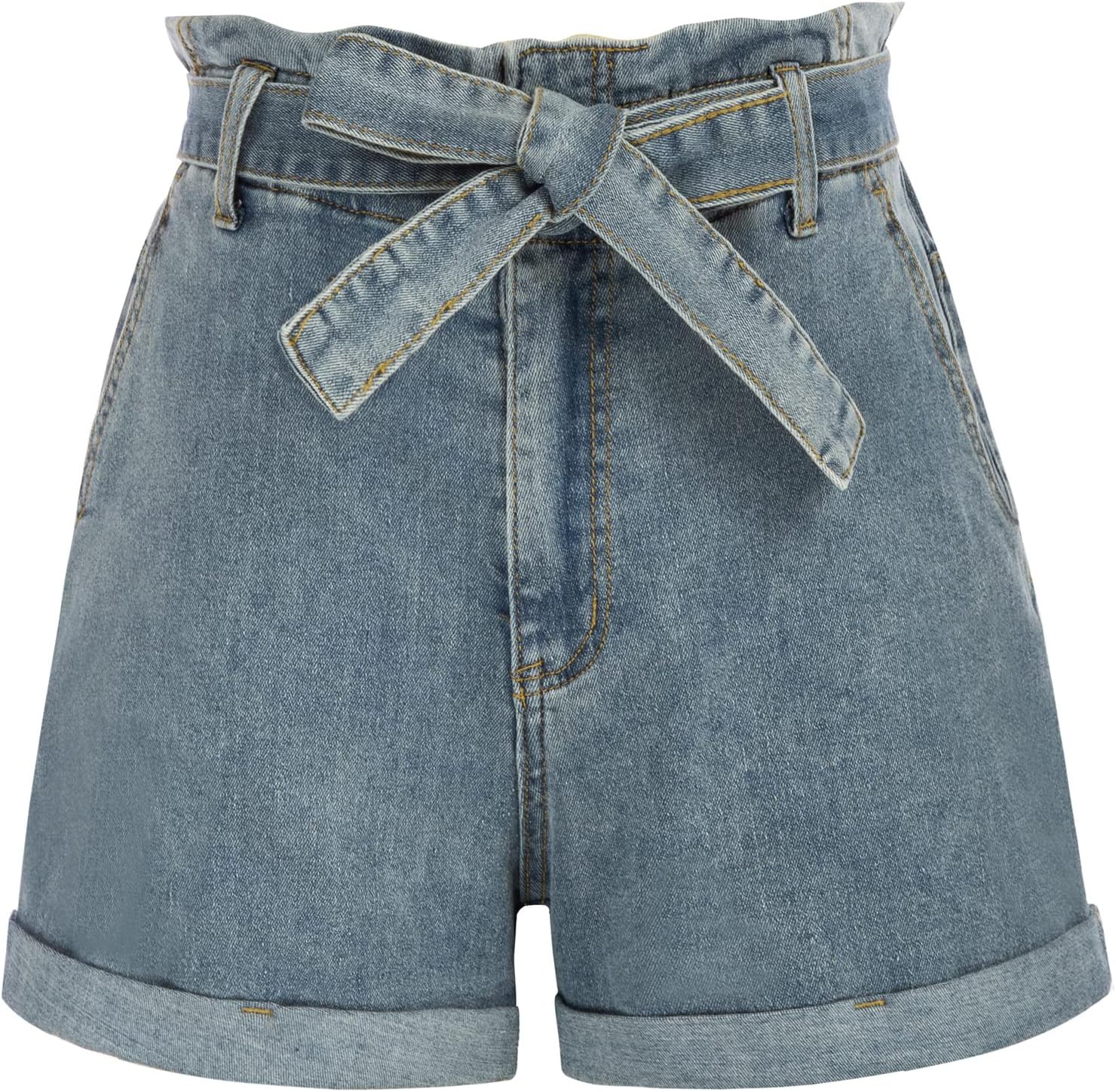 GRACE KARIN Women' High Waist Jean Shorts Casual Folded Hem Denim Jeans Shorts