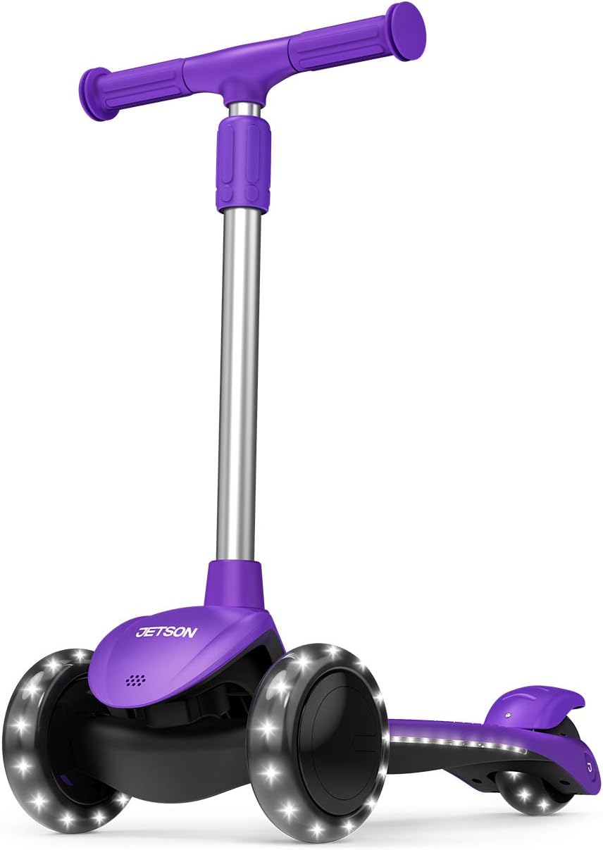 Jetson Lumi 3 Wheel Light-Up Kick Scooter for Girls or Boys, Ages 3  - Max Grip Light Up Deck and PVC Wheels- Adjustable Height