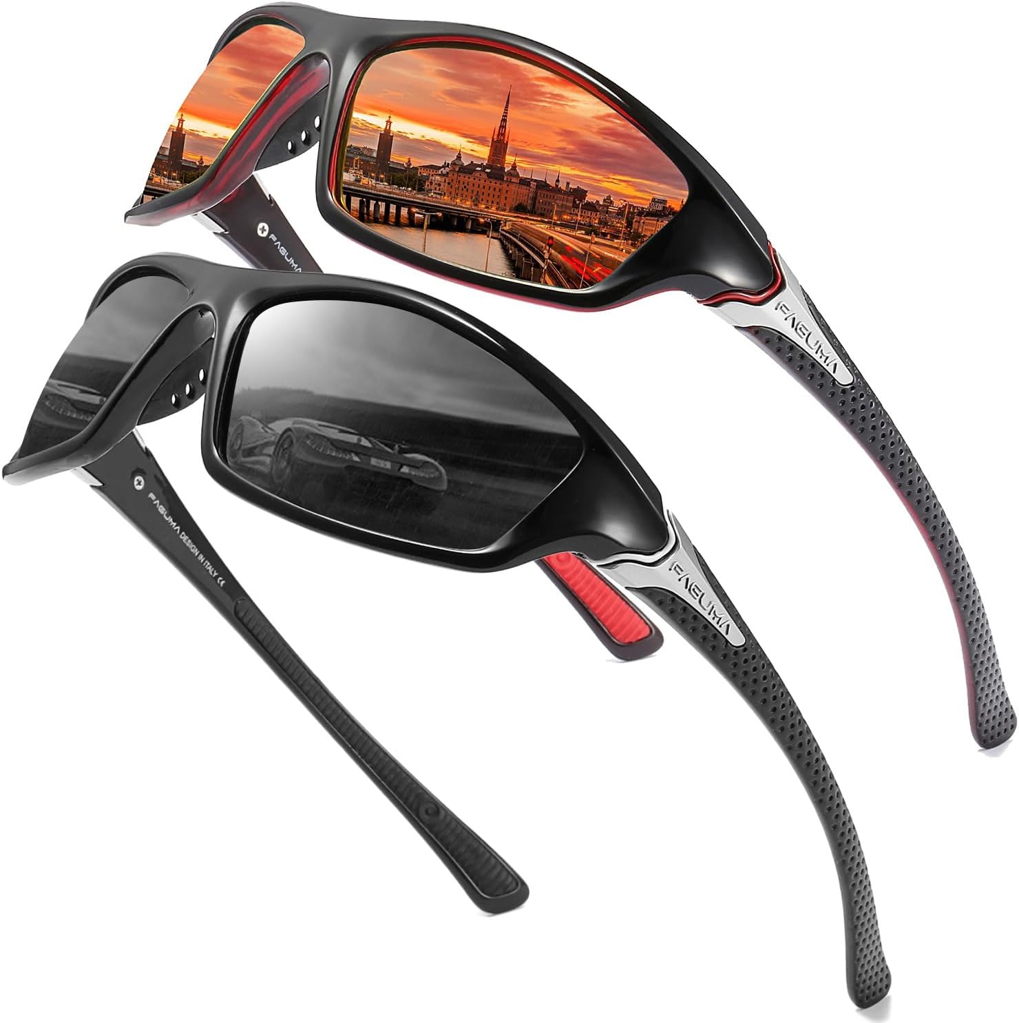 FAGUMA Sports Polarized Sunglasses For Men Cycling Driving Fishing 100% UV Protection