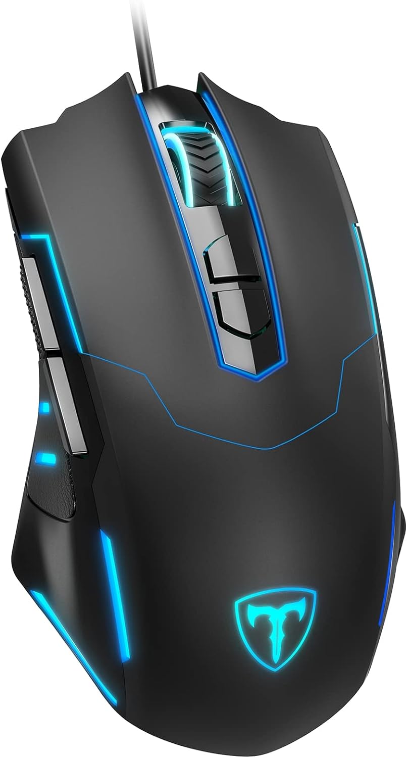 Wired Gaming Mouse [Breathing RGB LED] [Plug Play] High-Precision Adjustable 7200 DPI, 7 Programmable Buttons, Ergonomic Computer USB Mice for Windows/PC/Mac/Laptop Gamer
