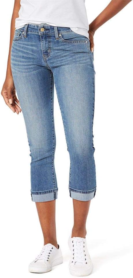 Signature by Levi Strauss &amp; Co. Gold Women&#39;s Mid-Rise Slim Fit Capris (Available in Plus Size)