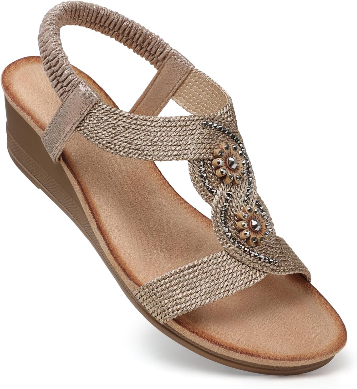 SHIBEVER Womens Sandals Wedge Low