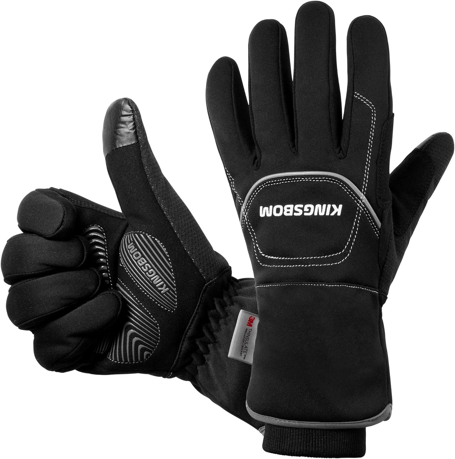 KINGSBOM -40F Waterproof & Windproof Thermal Gloves - 3M Thinsulate Winter Touch Screen Warm Gloves - for Cycling,Riding,Running,Outdoor Sports - for Women and Men