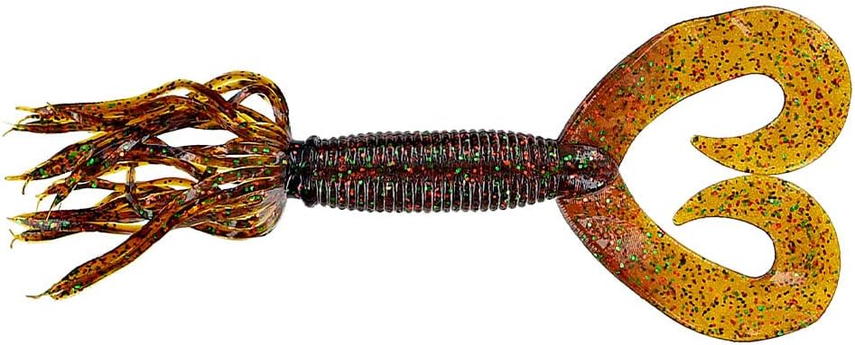 Yamamoto 5 Double Tail Hula Grub - Realistic Easy-to-Use Soft Plastic Fishing Lure Bait with Free-Flowing Skirt - 10 Pack