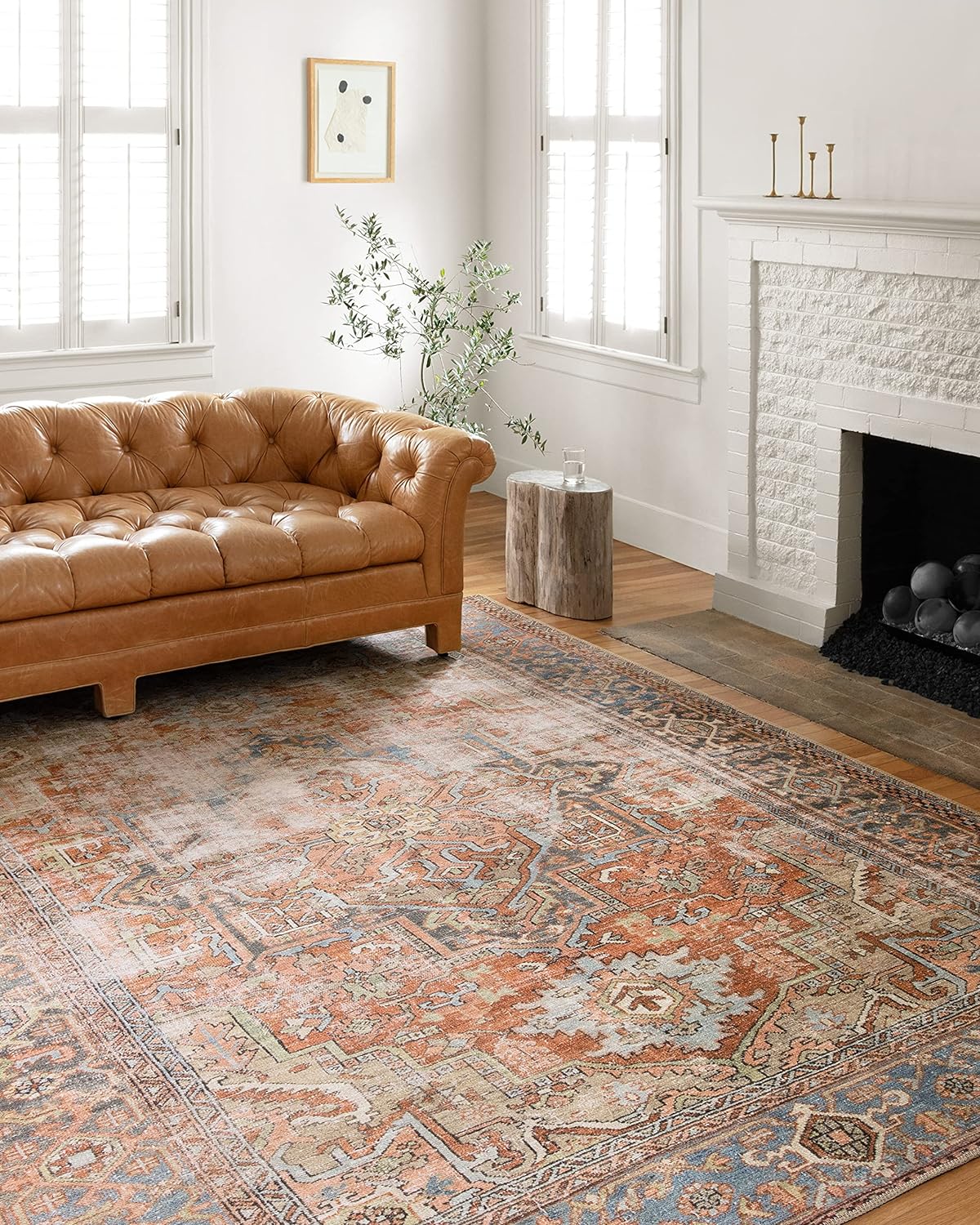 Loloi II Loren Terracotta/Sky 5'-0 x 7'-6 Area Rug