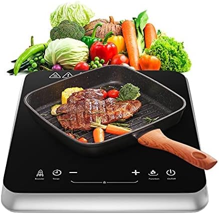 Portable Induction Cooktop 1800W, 10 Temperature 9 Settings Induction Countertop Single Burner with 4H Timer, Sensor Touch Induction Cooker with Kids Safety Lock, black (AAMUS-CT-FS-IC312)