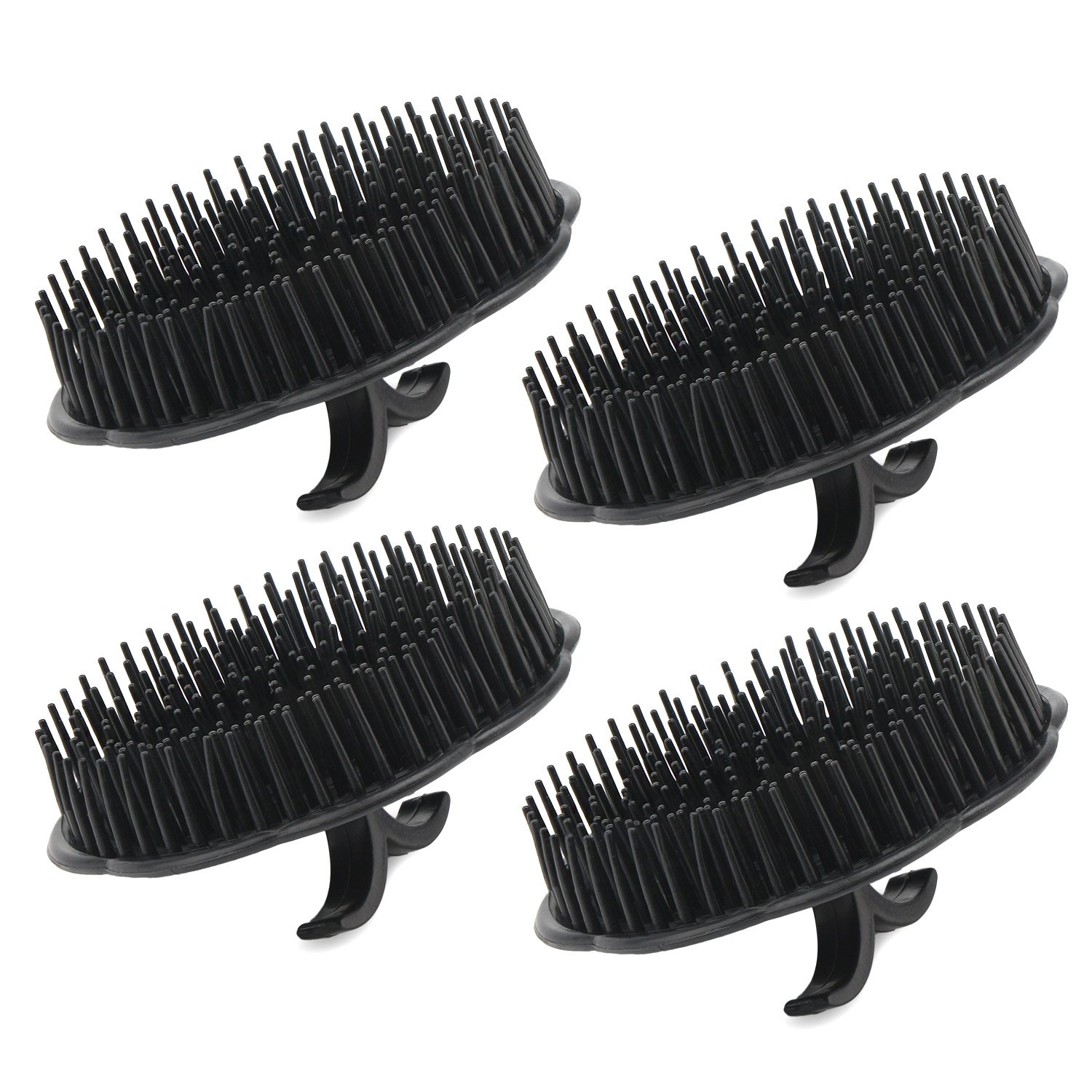 Segbeauty Mens Shampoo Brush, 4pcs Scalp Massage Brushes, Massage Hair Brush Floriated Shower Comb for Deep Cleaning Hair Men' Hand Brush Plastic Growth Beard Brush Pet Grooming Round Palm Brush