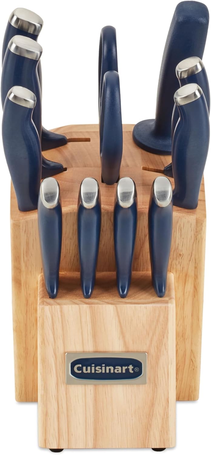 Cuisinart C77SSN-12P Color Pro Collection 12 Piece Knife Block Set, Navy