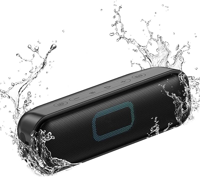 Bluetooth Speakers, Portable Speakers Bluetooth Wireless with 20W Loud Stereo Sound, IPX7 Waterproof Shower Speakers, TWS Loud Party Speakers, Multi-Colors Lights, 15 Hrs Playtime for Indoor&Outdoor