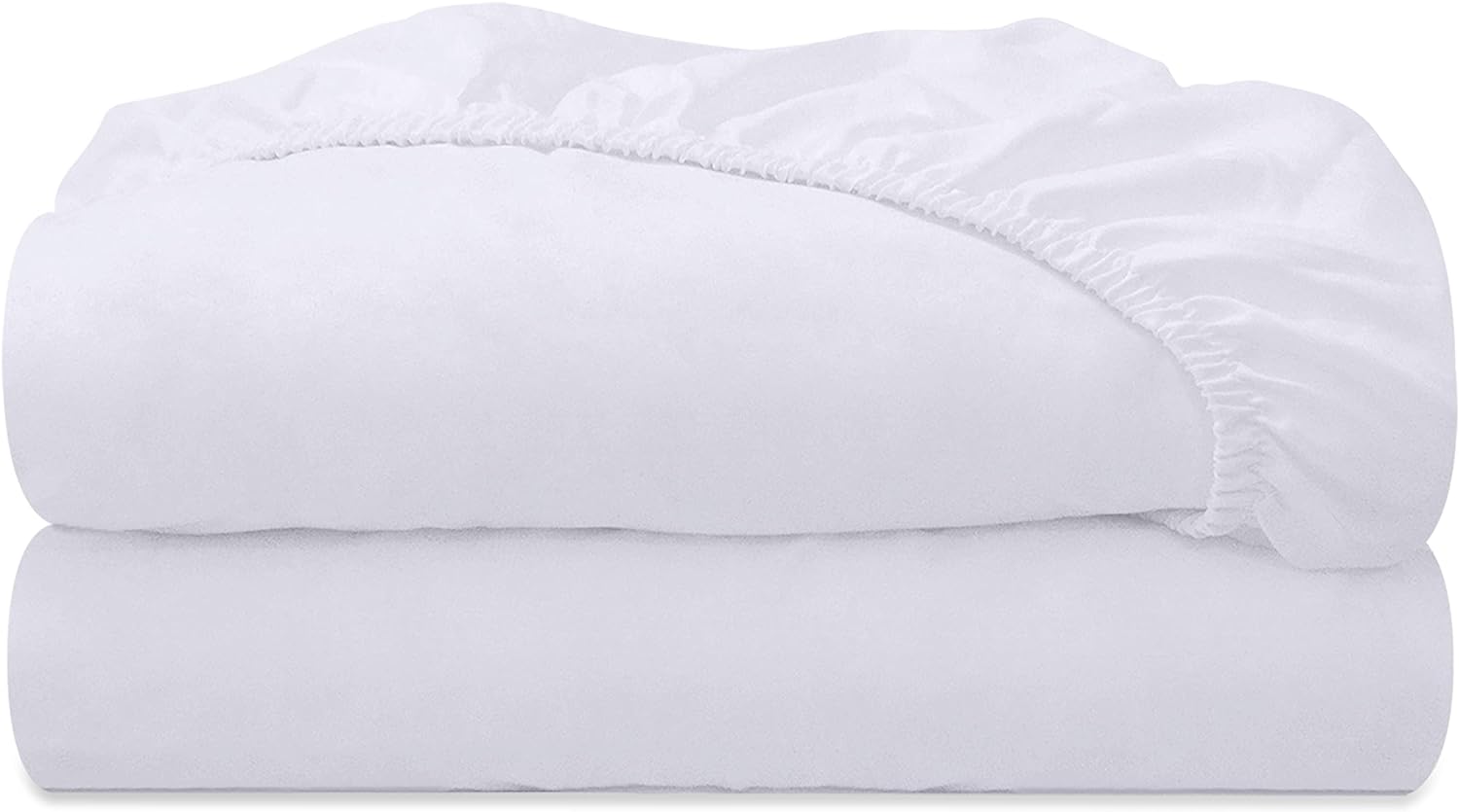 Royale Linens 2 Pack Queen Fitted Sheet Set - Bottom Sheet - Ultra Soft & Breathable - Brushed 1800 Microfiber - Wrinkle &Stain Resistant - Hotel Quality Deep Pocket Stretches Upto 16" (Queen, White)