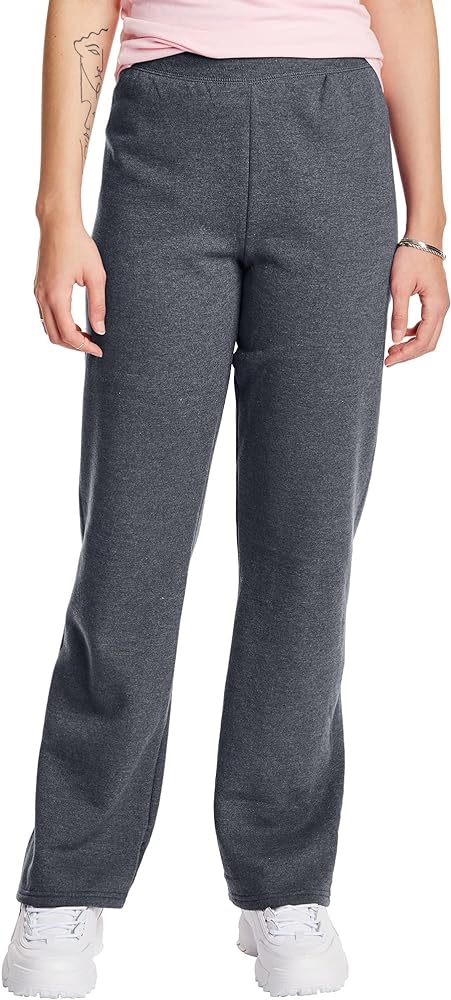 Hanes Womens Sweatpants, ComfortSoft EcoSmart Open Leg Fleece Sweatpants