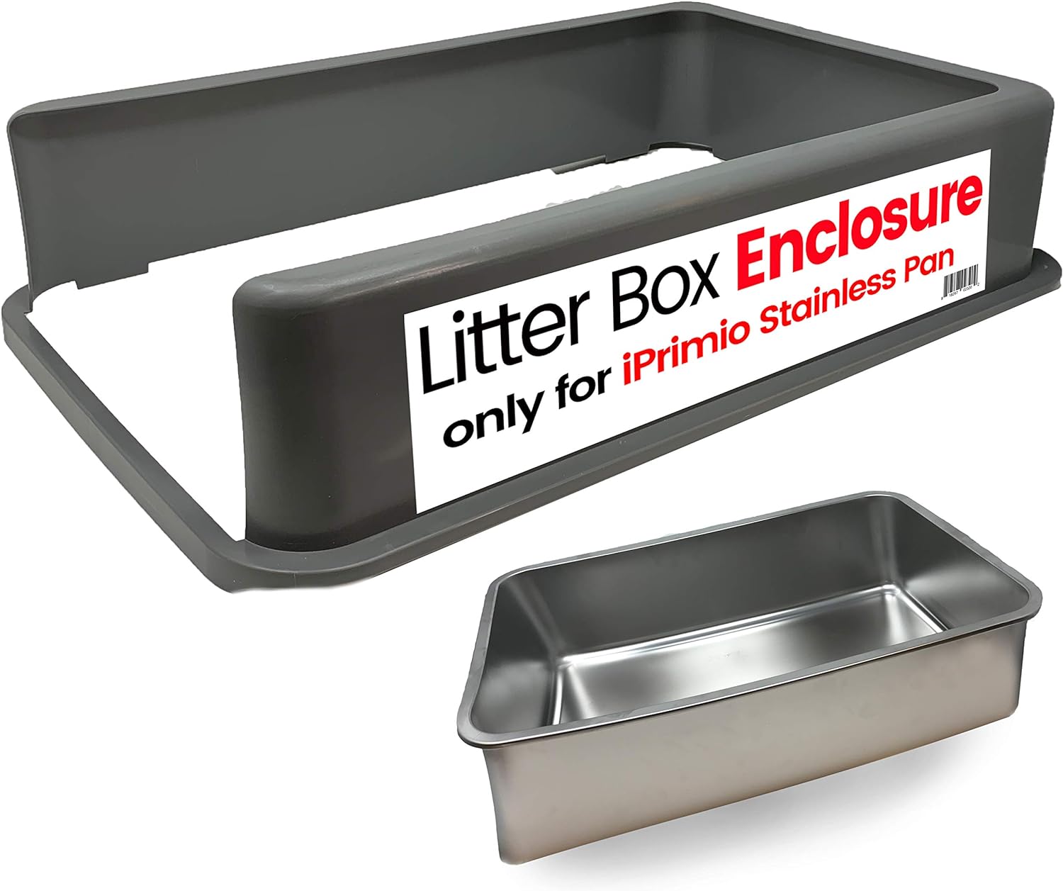 iPrimio XL Cat Litter Box Enclosure - Stainless Steel Large for Boxes Big Cats Pan is NOT Included Patent Pending (1 Only)