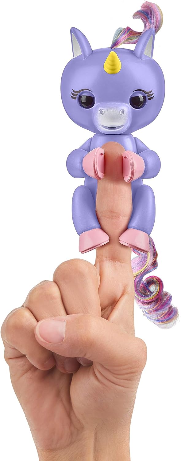 Fingerlings Baby Unicorn - Alika (Purple with Rainbow Mane and Tail) - Interactive Baby Pet - WowWee