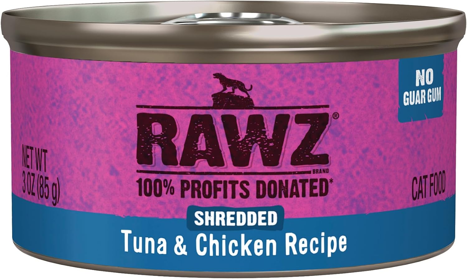 Rawz Natural Premium Shredded Canned Cat Wet Food - Grain Free Made with Real Meat Ingredients No BPA or Gums - 3oz Cans - 18 Count (Tuna & Chicken)