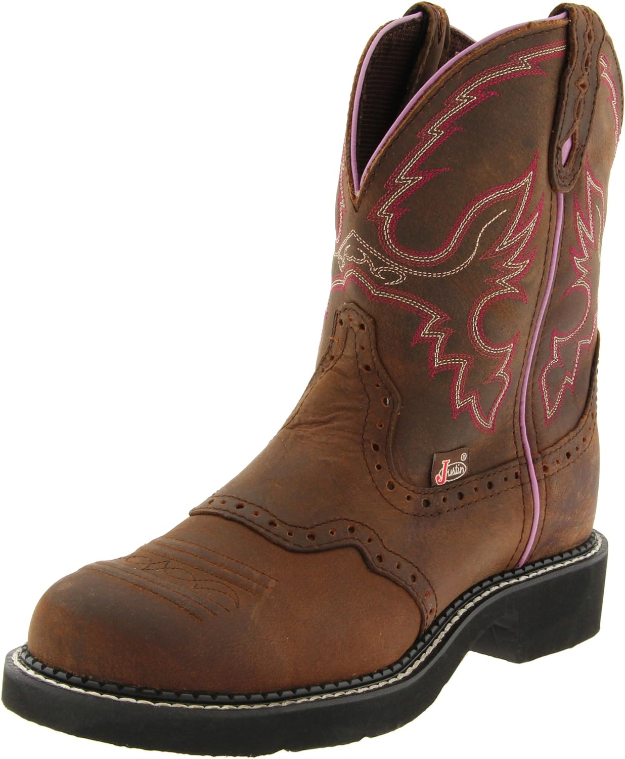 JUSTIN Boots Women' Brown Flower Embossed Cowgirl Boots