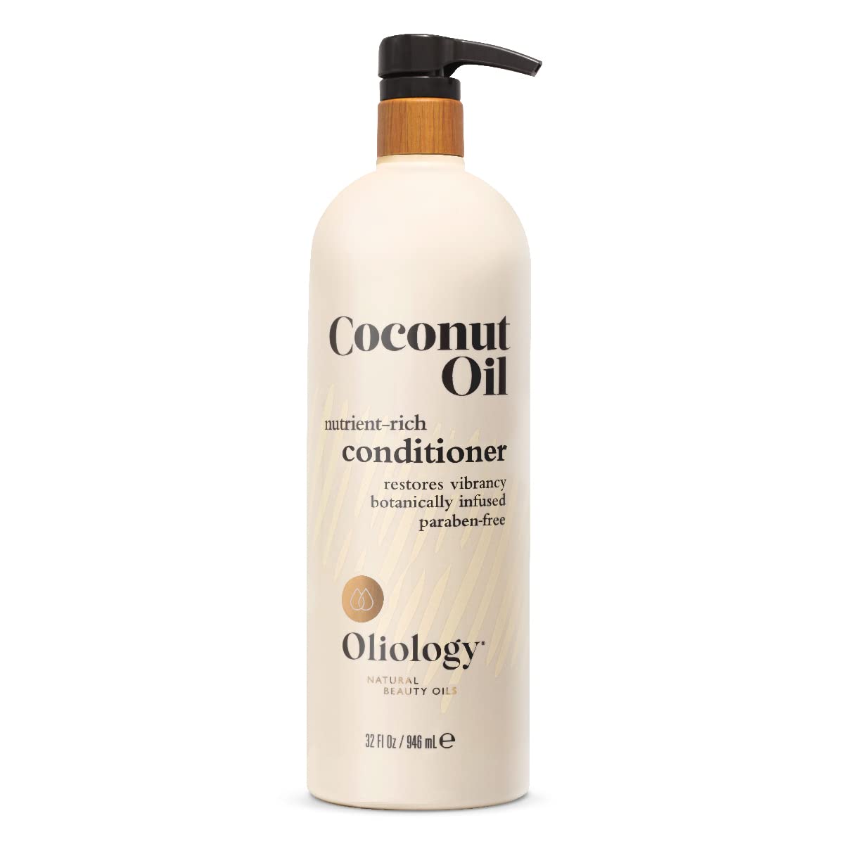 Oliology Nutrient Rich Coconut Oil Conditioner - Restores Vibrancy & Softens Hair | Repairs Damaged Dry Weak Hair | Intensely Hydrates | Botanically Infused | Paraben Free (32 fl oz)