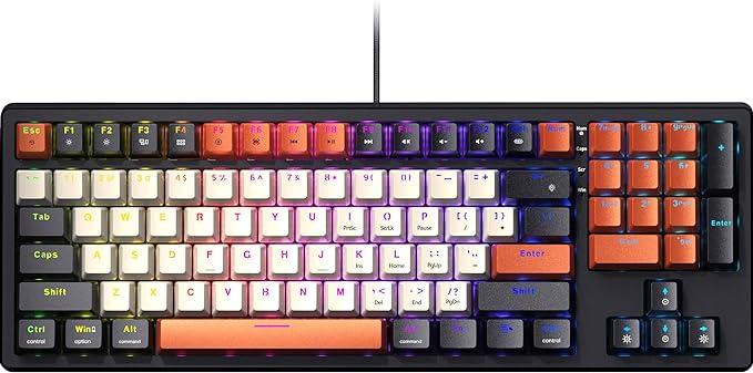 Mechanical Keyboard with Number Pad, Upgraded RGB Wired Compact Keyboard with Gasket Structure, Hot Swappable Red Switch Mechanical Gaming Keyboard /Programmable /93 Keys for Windows Mac PC Laptop