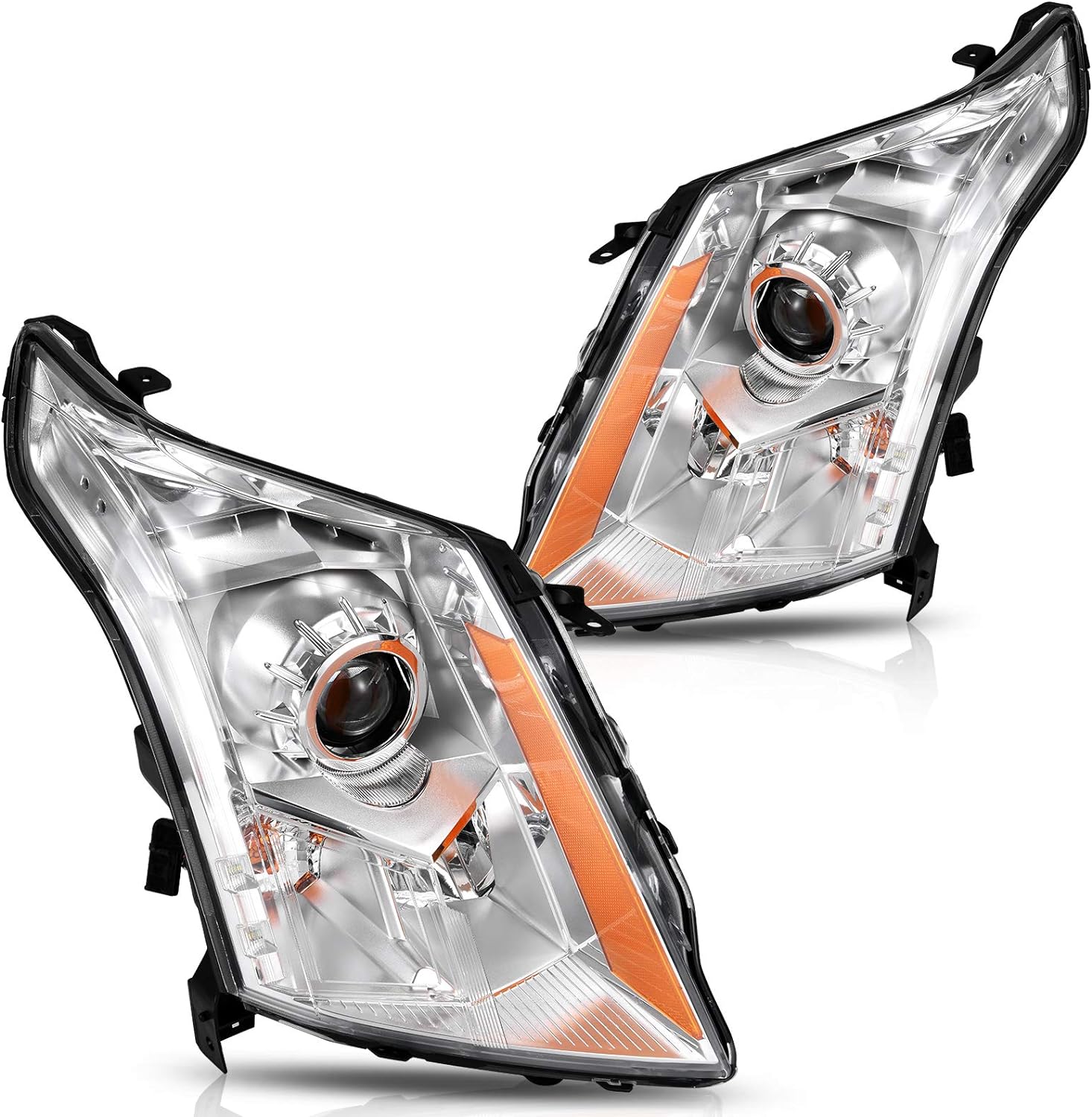 DWVO Headlights Assembly Compatible with 2010 2011 2012 2013 2014 2015 2016 Cadillac SRX 10 11 12 13 14 15 16 OE Projector Headlamp (Driver&Passenger Side)