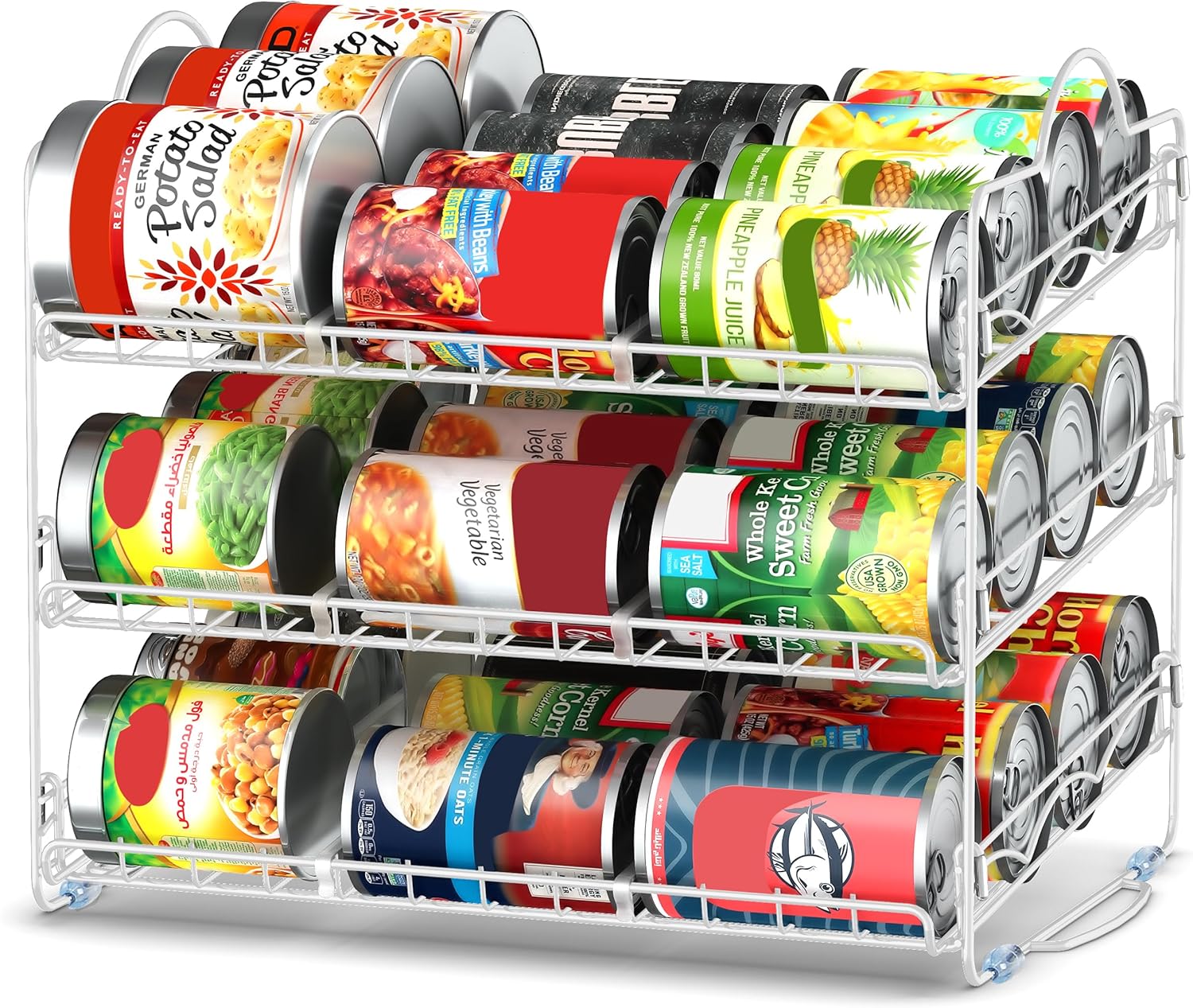 Utopia Kitchen Storage Can Rack Organizer, Stackable Can Organizer Holds Upto 36 Cans for Kitchen Cabinet or Pantry (White)