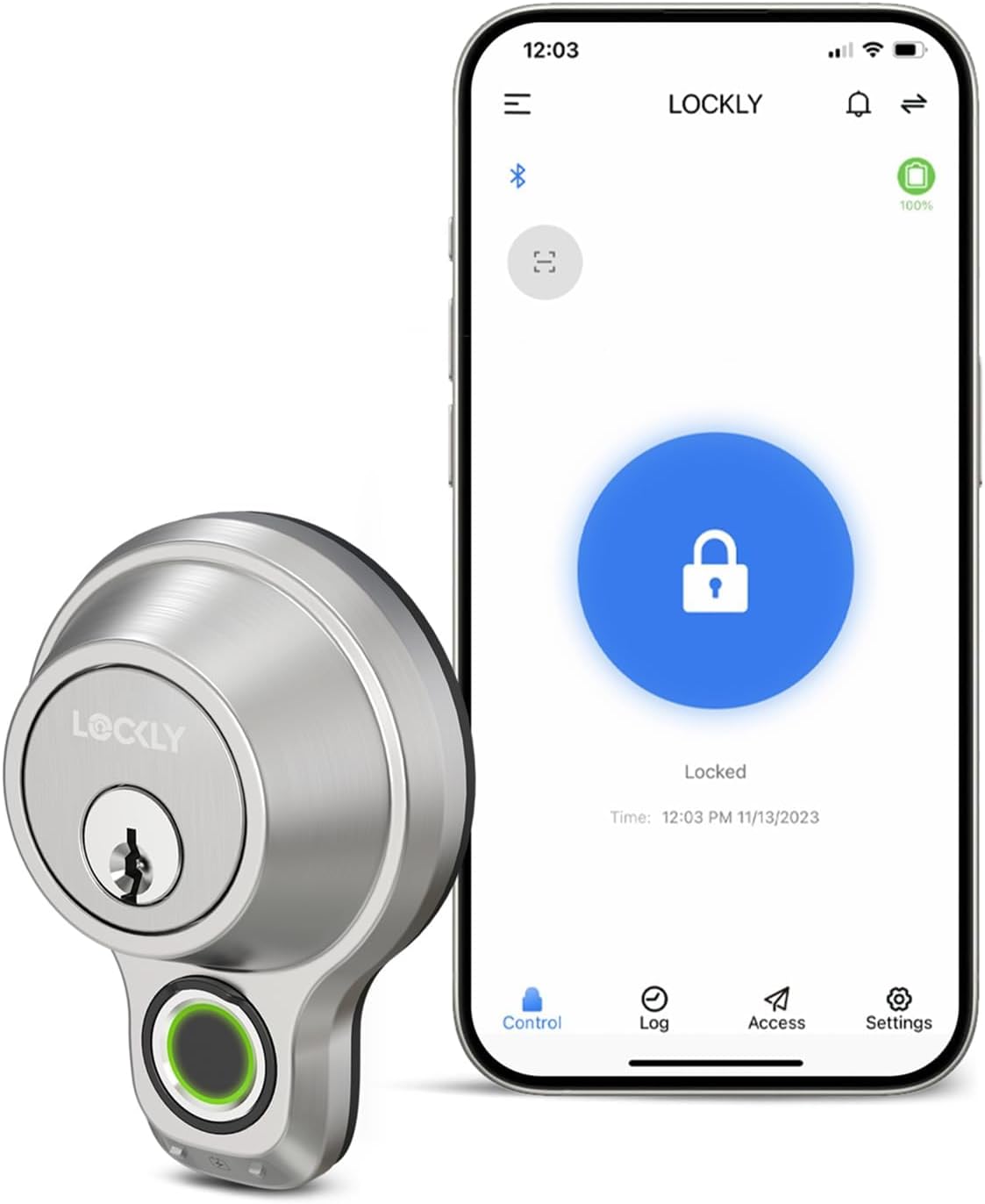 Lockly Flex Touch Smart Lock - Secure Keyless Entry with Fingerprint Recognition, Bluetooth Connectivity, and Smartphone Control - Enhanced Home Security Solution