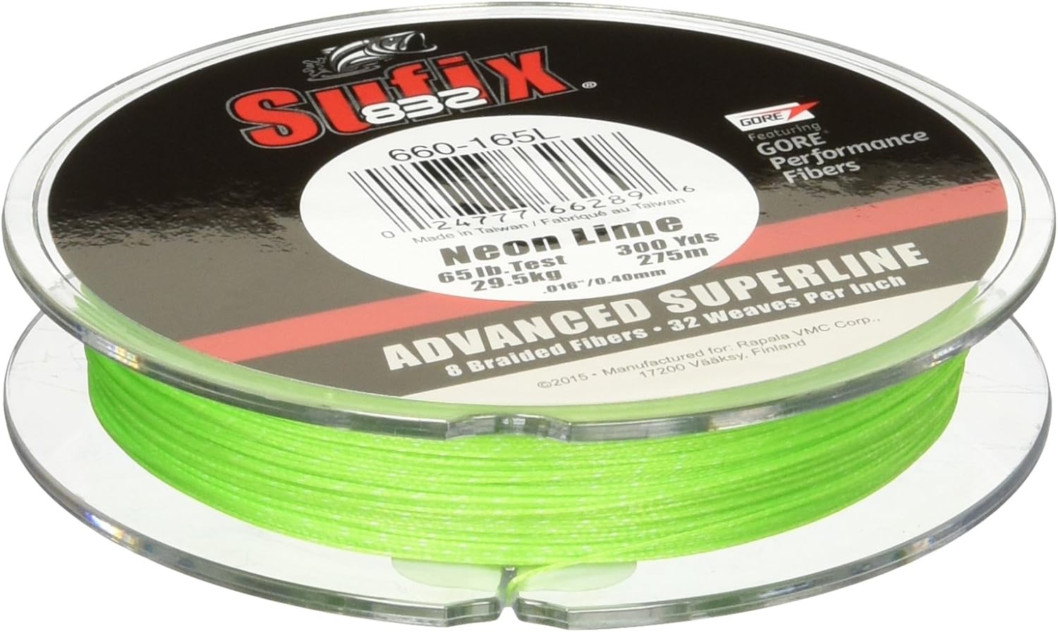 Sufix 832 Braid 20 lb Neon Lime 300 yards