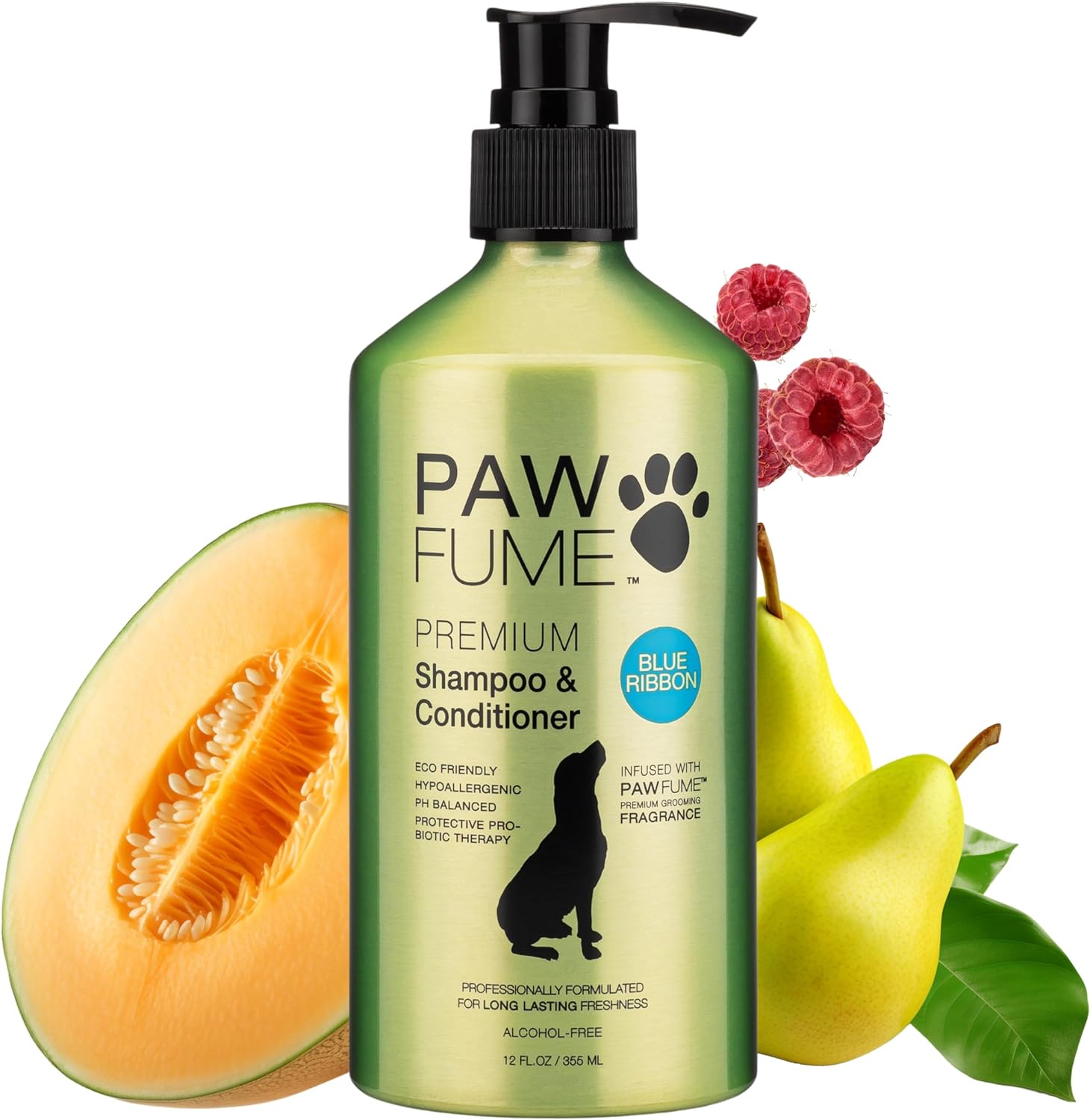 Pawfume Dog Shampoo and Conditioner  Hypoallergenic Dog Shampoo for Smelly Dogs  Best Dog Shampoos & Conditioners  Probiotic Pet Shampoo for Dogs  Best Dog Shampoo for Puppies (Blue Ribbon)