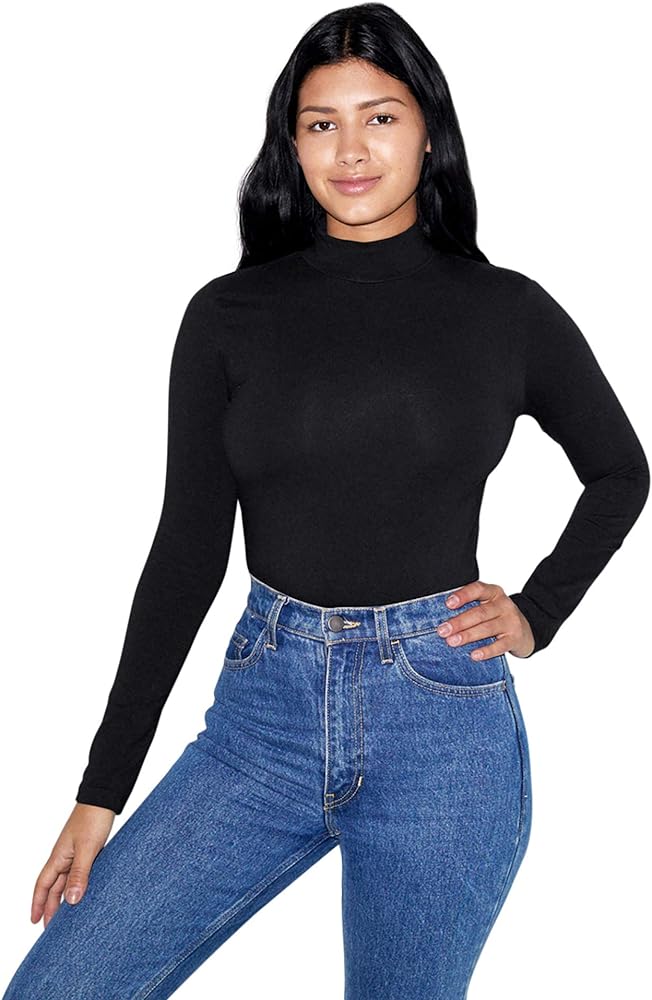 American Apparel Women&#39;s Cotton Spandex Long Sleeve Turtleneck