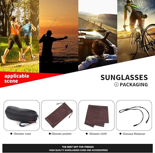 FAGUMA Sports Polarized Sunglasses For Men Cycling Driving Fishing 100% UV Protection