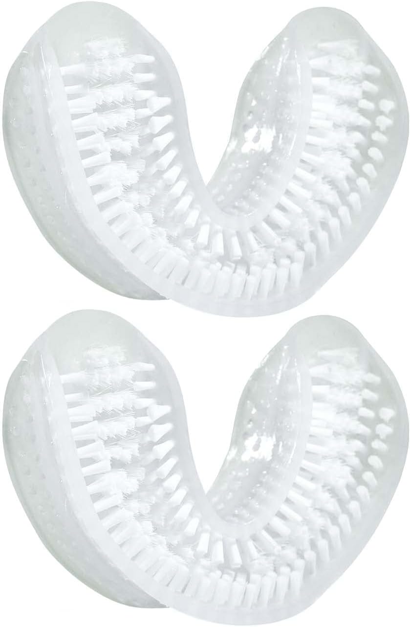 AutoBrush Double Sided U Shaped Nylon Brush Head Replacements - Adults and Kids Sizes (Kids, Ages 3-5, 2 Pack)