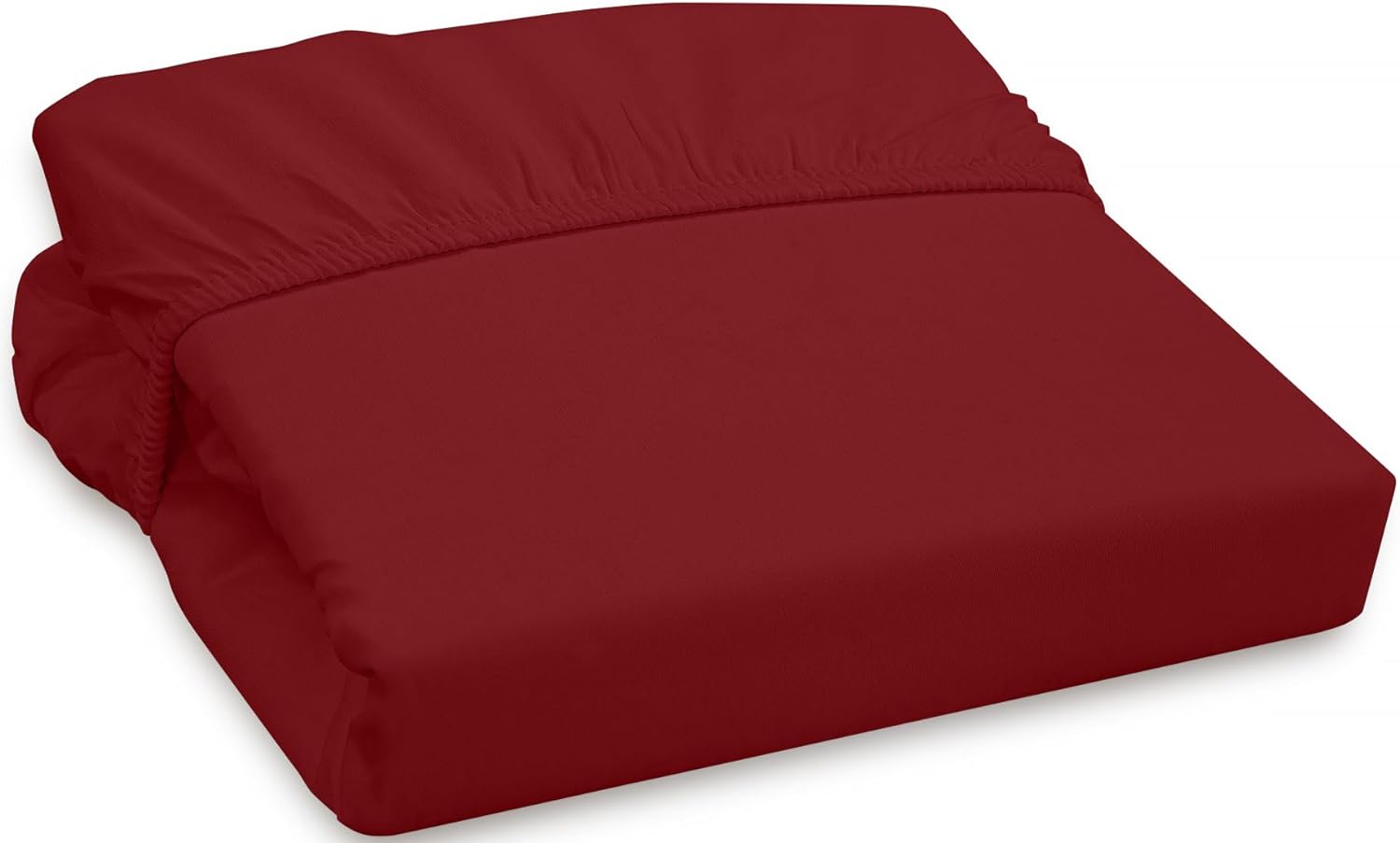 ROYALE LINENS 300 Thread Count 100% Long Staple Combed Cotton Fitted Sheet - Super Soft Deep Pocket Bottom Sheet - Red Fitted Sheet Queen Size - Queen Fitted Sheet Only - Elastic Sheet (Queen,Red)