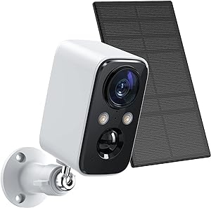 This camera beats Ring camera by far with quality and features. EASY quick set up. You can screenshot any part of a video. Night time is clear as day. Motion sensor light is great to warn unwanted guests as gives off the indication someone is awake and just turned the light on. Audio is perfect, you can hear anything in atleast 20+ feet of the camera. My absolute favorite is that its solar powered and you dont have to worry its going to run out of battery or have to have the inconvenience of climbing up where you have the camera to get the batterys out and charge them then climb back up to put the batteries back in and reset and reconnect the cameras. I dont live where theres much sun, even in the summers and I have had no problem with the solar keeping charged.  I only plugged it in for the Initial set up and not once since then!  Saving money on electricity is just an added bonus!