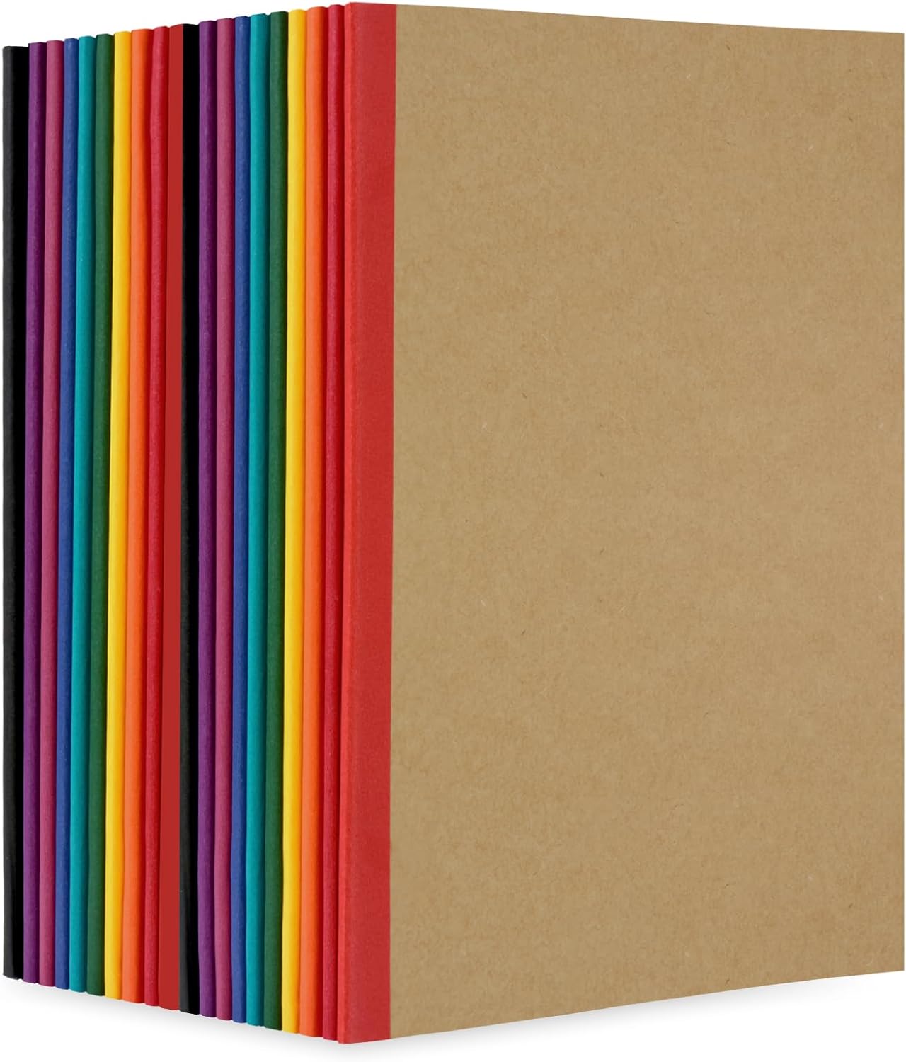 EOOUT 20 Pack A5 Kraft Notebooks, Composition Notebooks, Lined Journals Bulk with Jewel Tone Spines, 10 Colors Journals for Writing, 60 Pages Journals for Kids, School Office Supplies