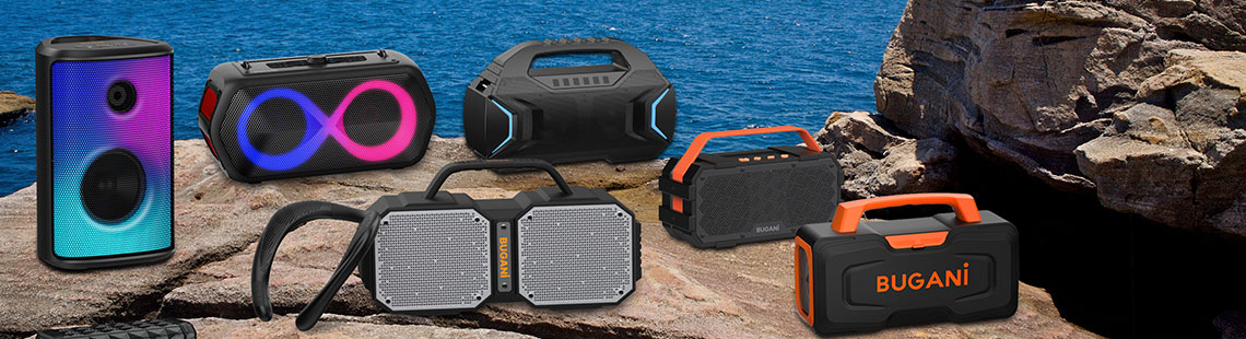 BUGANI Bluetooth Speakers, M83 Speaker IPX6 Waterproof Portable LargeWireless Speaker,Bluetooth 5.2, 60W Big Power, 24H Playtime,Suitable for Family Gatherings and Outdoor Bluetooth Speaker Black