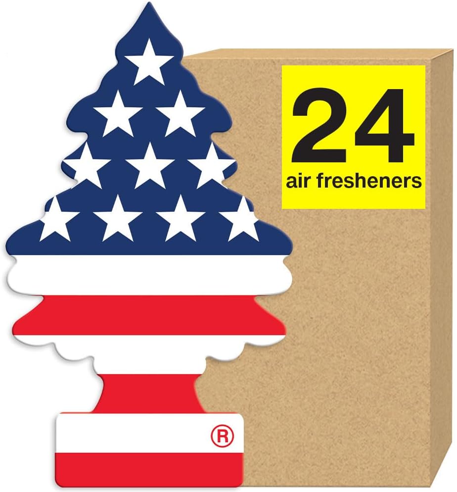 LITTLE TREES Air Fresheners Car Air Freshener. Hanging Tree Provides Long Lasting Scent for Auto or Home. America, 24 Air Fresheners