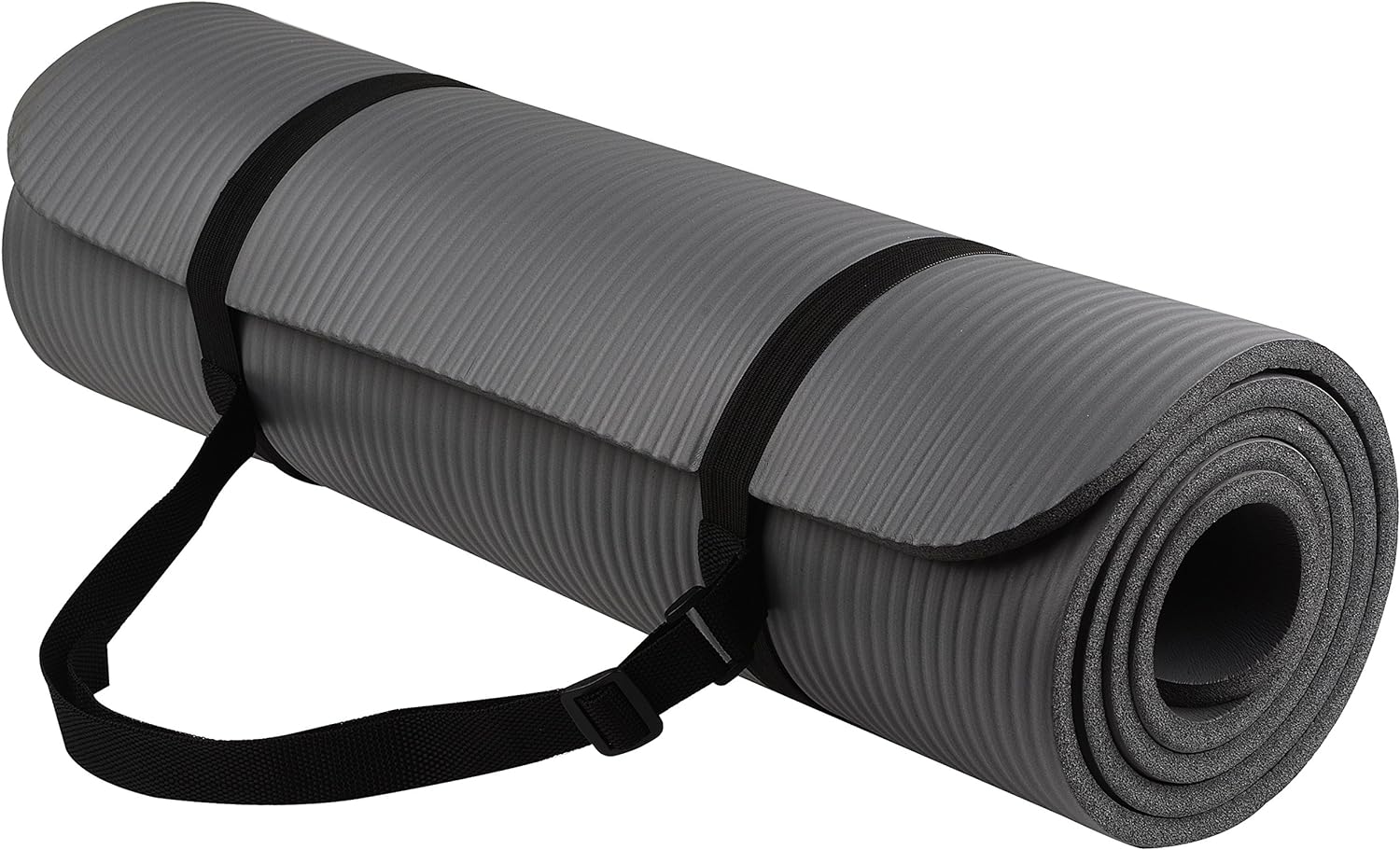 BalanceFrom BFGY-AP6BLK Go Yoga All Purpose Anti-Tear Exercise Yoga Mat with Carrying Strap, Black, One Size