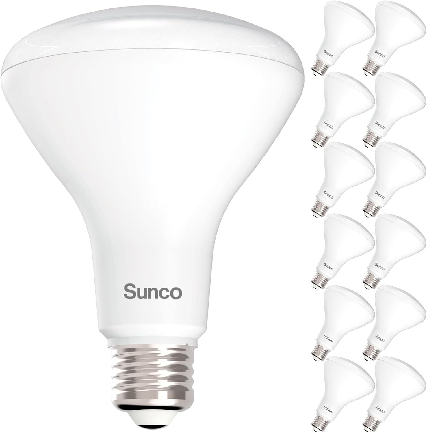 Sunco 12 Pack BR30 LED Bulbs, Indoor Flood Lights CRI93 11W Equivalent 65W 3000K Warm White 850 Lumens, E26 Base, 25000 Lifetime Hours Interior Home Residential Dimmable Recessed Can Light Bulbs - UL