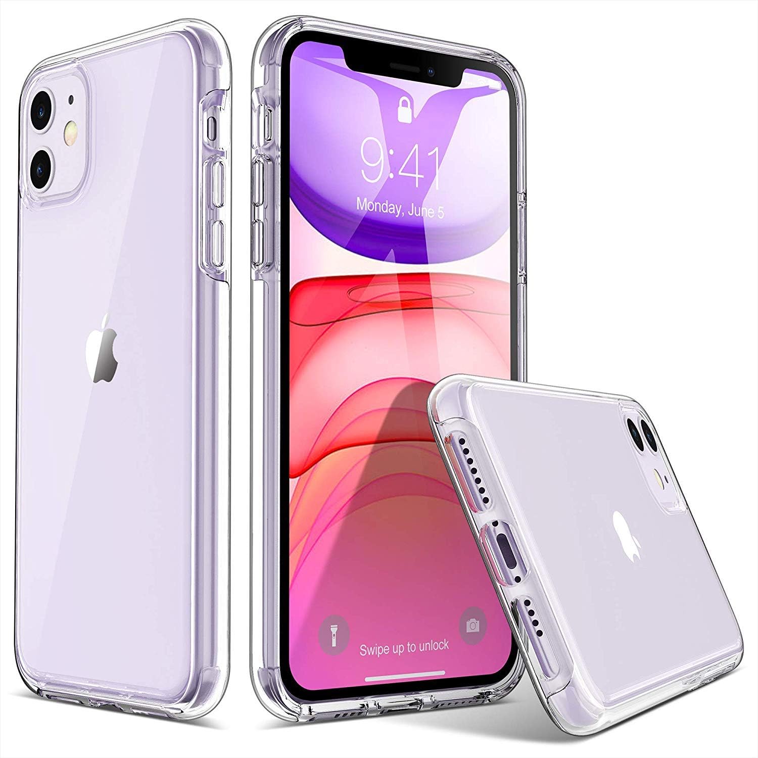 ULAK Clear Case Compatible with iPhone 11 6.1-Inch 2019, Transparent Thin Slim Protective Phone Cover