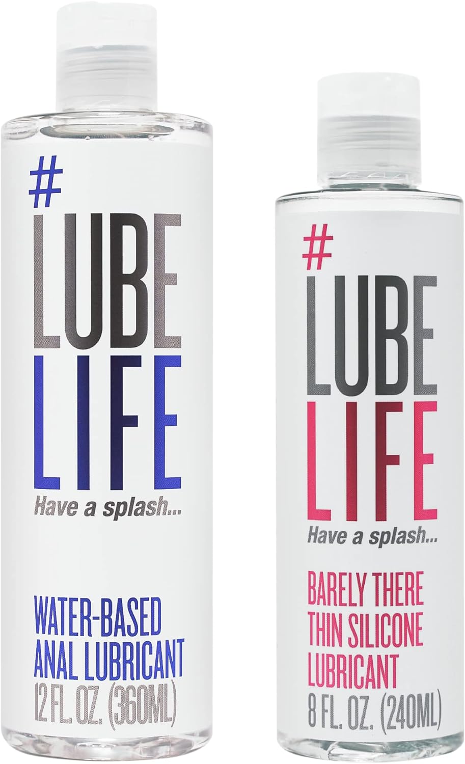 Lube Life Access Bundle, Barely There Thin Silicone Lubricant and Water-Based Anal Lubricant, Paired Perfectly for All Bedroom Fun, for Men, Women and couples, 12 Fl Oz