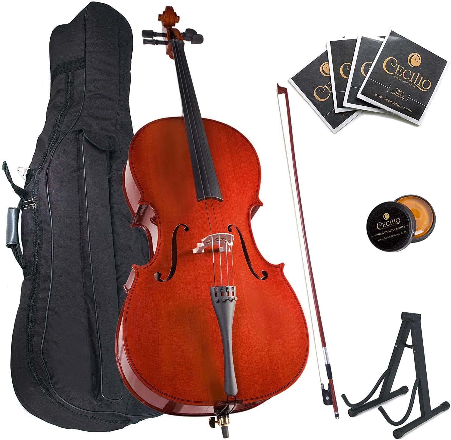 Cecilio - 3/4 Size Cellos for Kids &amp; Adults with Bow, Case and Strings