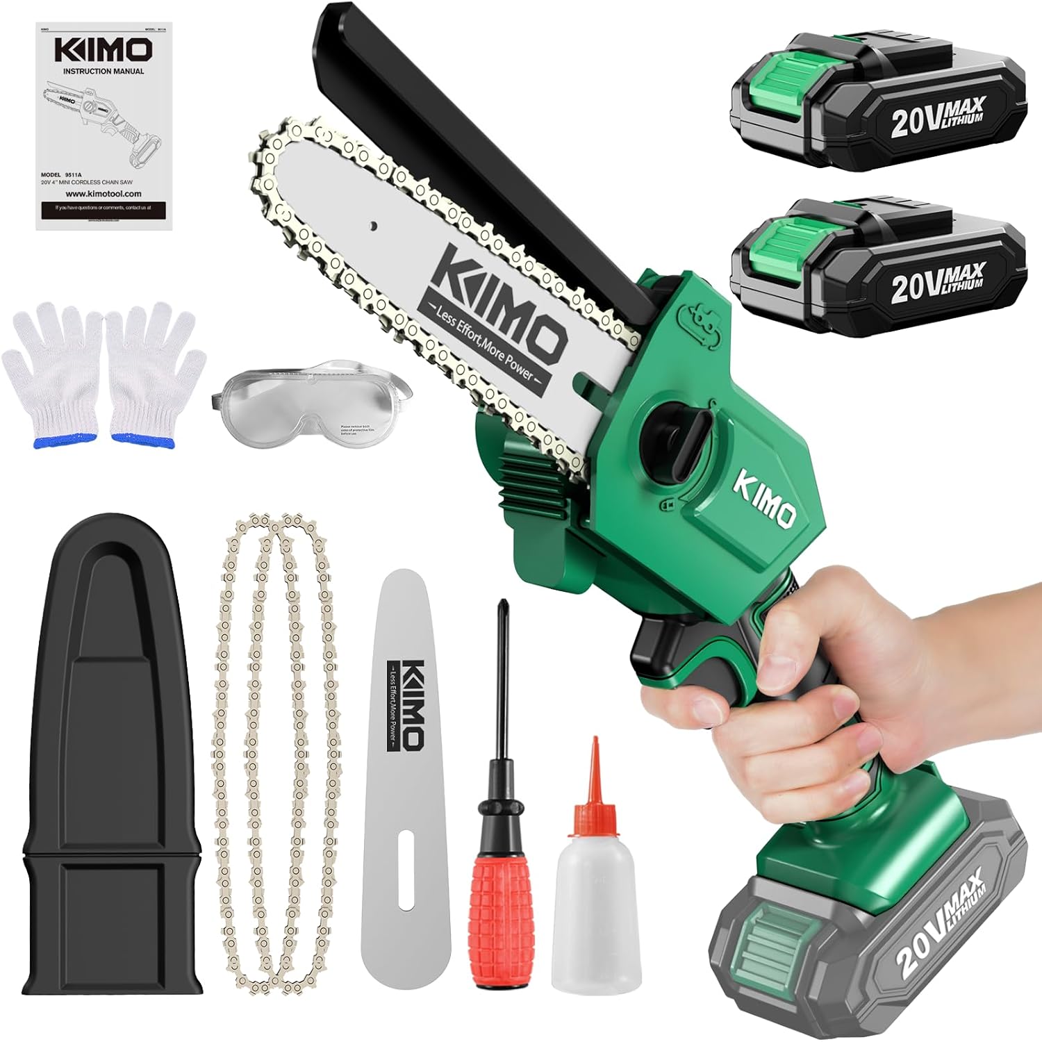 KIMO Mini Chainsaw 6 Inch, 2.3Lb Handheld Chainsaw, Battery Powered Chainsaw w/13.2 ft/s Quick Cutting,Cordless Chainsaw with Battery and Charger, Electric Chainsaw For Wood Cutting Tree Trimming