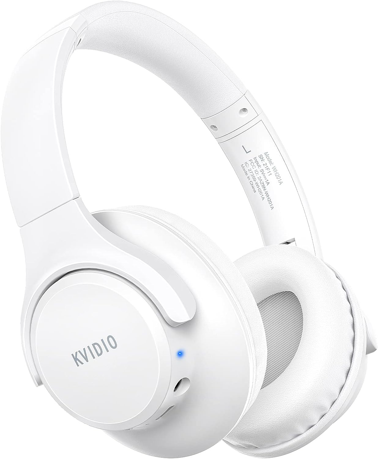 KVIDIO [Updated] Bluetooth Headphones Over Ear, 65 Hours Playtime Wireless Headphones with Microphone,Foldable Lightweight Headset with Deep Bass,HiFi Stereo Sound for Travel Work Laptop PC Cellphone