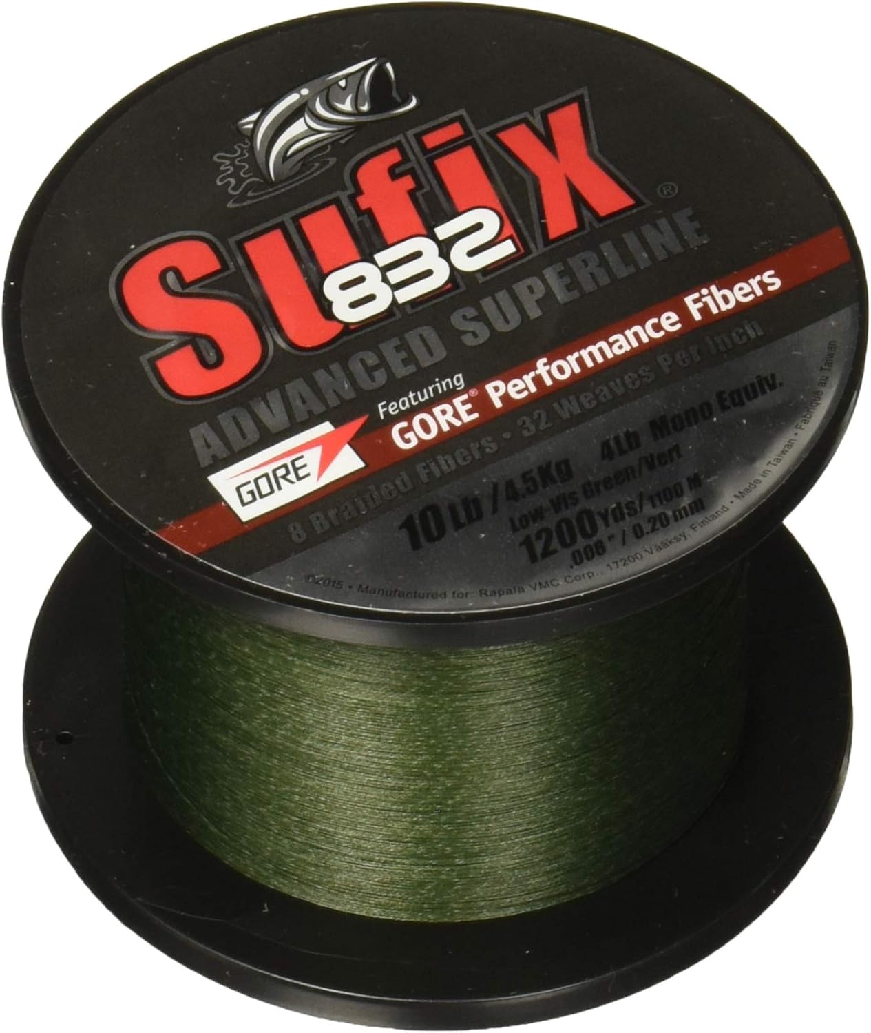 Sufix 832 Braid Line-1200 Yards (Green, 50-Pound)