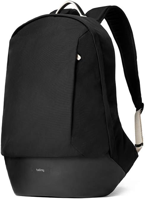 Bellroy Classic Backpack - Premium (Leather Panels, Comfort Shoulder Straps, Holds 15 Inch Laptop, Front & Internal Mesh Organization Pockets) -BlackSand